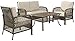 Crosley Furniture KO70037DW-SA Tribeca 4-Piece Outdoor Wicker Seating Set (Loveseat,2 Arm Chairs,Coffee Table), Driftwood Grey