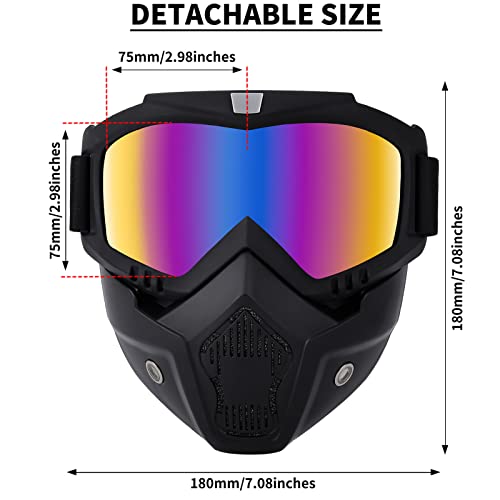 Shuoliyan 2 Pieces Motorcycle Goggles - Dirt Bike Goggles With Removable Face Shield, Motocross Goggles Paintball, And Airsoft Mask For Men, Women, Youth(Color + Gray) #TOP6