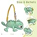 Giozakos Lizard Plush Toy and Shoulder Handbag - Chameleon Shape Fluffy Plush Detachable Strap Multi-Functional Storage, 9.5 Inch Cute Fashion Accessory for Theme Parks and Daily Outings