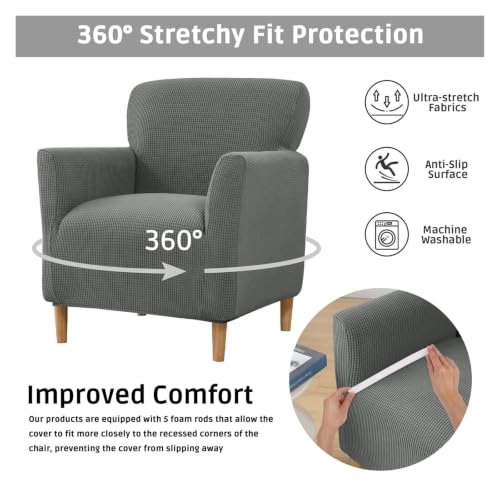 Funda de sofá elástica 1 plaza antideslizante protector ajustable de muebles 5