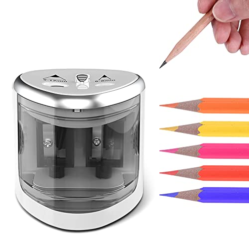 Jsdaren Electric Pencil Sharpener With Battery Operated Double Holes(6-8Mm & 9-12Mm) Perfect For Kids, Student, Artist, Professionals In School Office Home And Stationery (Batteries Not Included) #TOP23