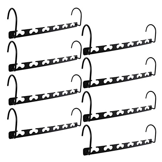 Niclogi Space Saving Hangers Metal Magic Hangers 8 Pack Closet Space Saver Multi Hangers Space Saving Closet Organizer(Black)