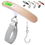 ラゲッジスケール 携帯式デジタルスケール 旅行 スーツケース 荷物はかり 量り コンパクト 重量オーバー防止 ラゲッジチェッカー 吊り下げ式 (ゴールド)