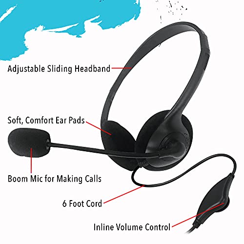 Maxell Headset With Adjustable Boom Mic And Pc Adapter For Voip/Pc Gaming, Sound For Home Office Use, Online Classes, Teams, And Zoom Meetings – Black #TOP2
