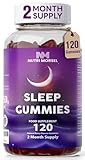 Bonus Size 120 Sleep Gummies for Adults, Sugar Free Magnesium Sleep Gummies Chewable Raspberry Flavored Natural Non-GMO Vegan Valerian Root Passion Flower and L-Theanine