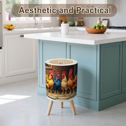 Caneca de basura con tapa y patas, 7L, color indeterminado miniatura 3
