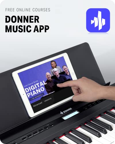 Donner DEP-20 Beginner Digital Piano 88 Key Full Size Weighted Keyboard, Portable Electric Piano with Furniture Stand, 3-Pedal Unit - image 8