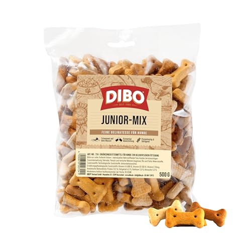 DIBO Junior-Mix, 500g-Beutel, Backwaren als gesunde, natürliche Ernährung für Hunde von DIBO, Hundefutter, Barf, B.A.R.F., Leckerli, Hundekekse