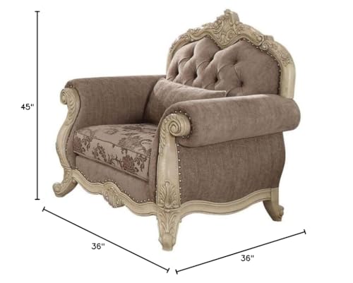 Sillón con cojín tejido gris estilo clásico miniatura 2
