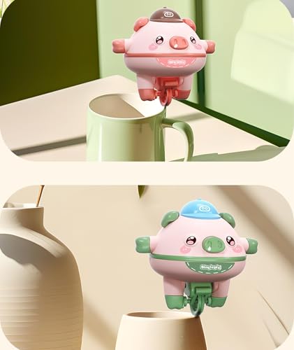 Novelty Tightrope Walking Tumbler Unicycle Toys,Cute Balanced Pig Toys,Roly-Poly Fingertip Gyroscope Balance Robot,Roly-Poly Balance Pig Piglet,Novelty Funny Toys,Fidget Toys,Gyroscope Toys (Green)