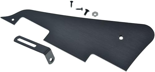 Miniatura 5 de KAISH Golpeador de guitarra LP anodizado de aluminio negro con soporte de acero inoxidable negro y tornillos de montaje de acero para EE. UU. Les