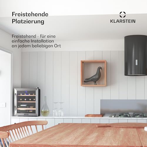 Weinkühlschrank für 12 Flaschen von Klarstein mit Glastür