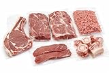Ternera Gallega IGP Lote Variado 6 kg Carne Fresca Certificada Filetes Chuletas Aguja Espaldilla Carne Picada y Huesos Envasado al Vacío Envío Refrigerado