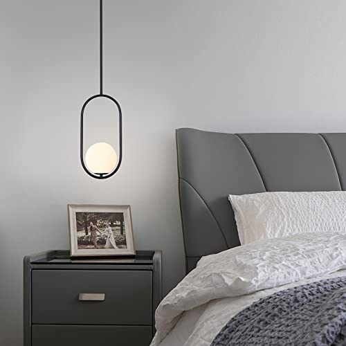 Seeu Modern Pendant Lighting One Light Chandelier Globe Black Pendant Light Indoor Hanging Light Fixture For Kithchen Island Dinning Room Bedroom #TOP2