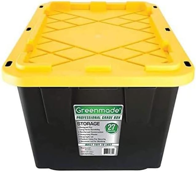 GREENMADE 27 Gallon Black & Yellow Storage Container (1