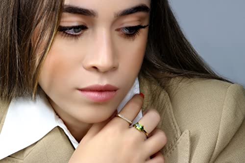 Anemone Marquise Peridot Ring - Birthstone Jewelry With Customizable Band - Green Rings For Women - Stacking, Fashion, Engagement, Wedding, Anniversary, Birthday Gift For Her - Handmade #TOP4