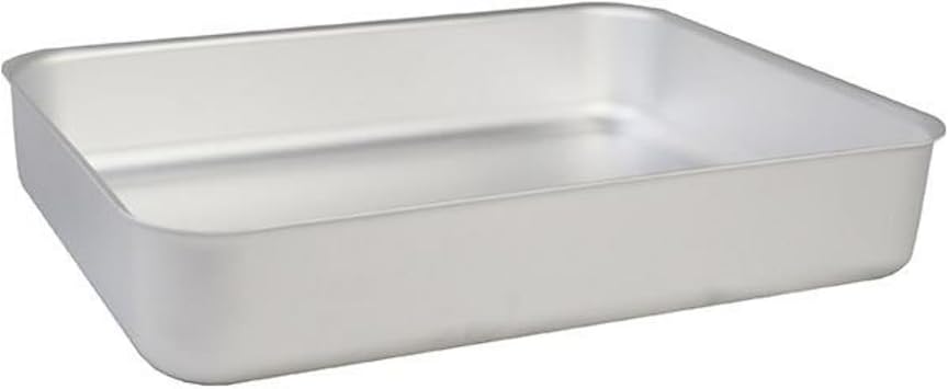 Heavy Duty Hard Aluminium Baking Pan - Professional Catering Grade Oven Tray for Cooking, Roasting & Baking with Fast Even Heat Distribution - 70mm Deep - 14.5in x 10.5in x 2.75in - 5.6L