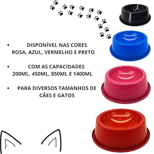comedouro/bebedouro para pet caes gatos borda antiformiga cachorro pequeno medio grande pote de raçã