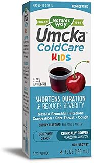 Nature's Way Umcka ColdCare Kids Cherry Syrup, For Cough | Congestion | Sore