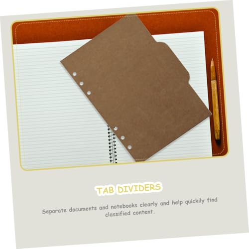 HOUDERCO 18個用 クラフト製ルーズリーフ インデックス隔ページ 学生用類タブ 紙仕切り おしゃれなノート管理用品