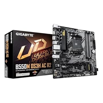 Placa Mãe Gigabyte B550M DS3H AC R2 WIFI (AM4/4xDDR4/HDMI/DisplayPort/USB 3.2/M.2)