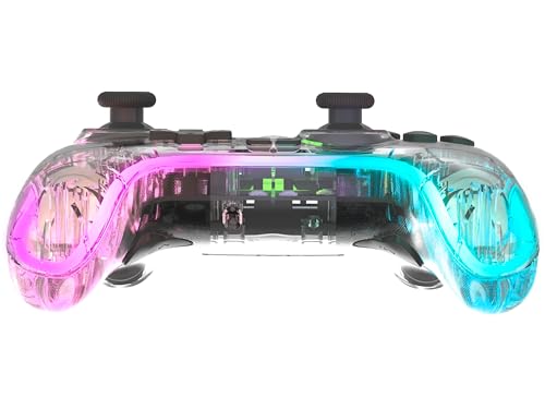 Speedlink RAIT NX RGB Gamepad - Controller PC wireless Bluetooth oder USB, Hall Effekt Sensoren, transparent beleuchtet, dual Vibration, Makro-Tasten, Turbo-Taste, Akku, für PC/Switch/Android/PS3