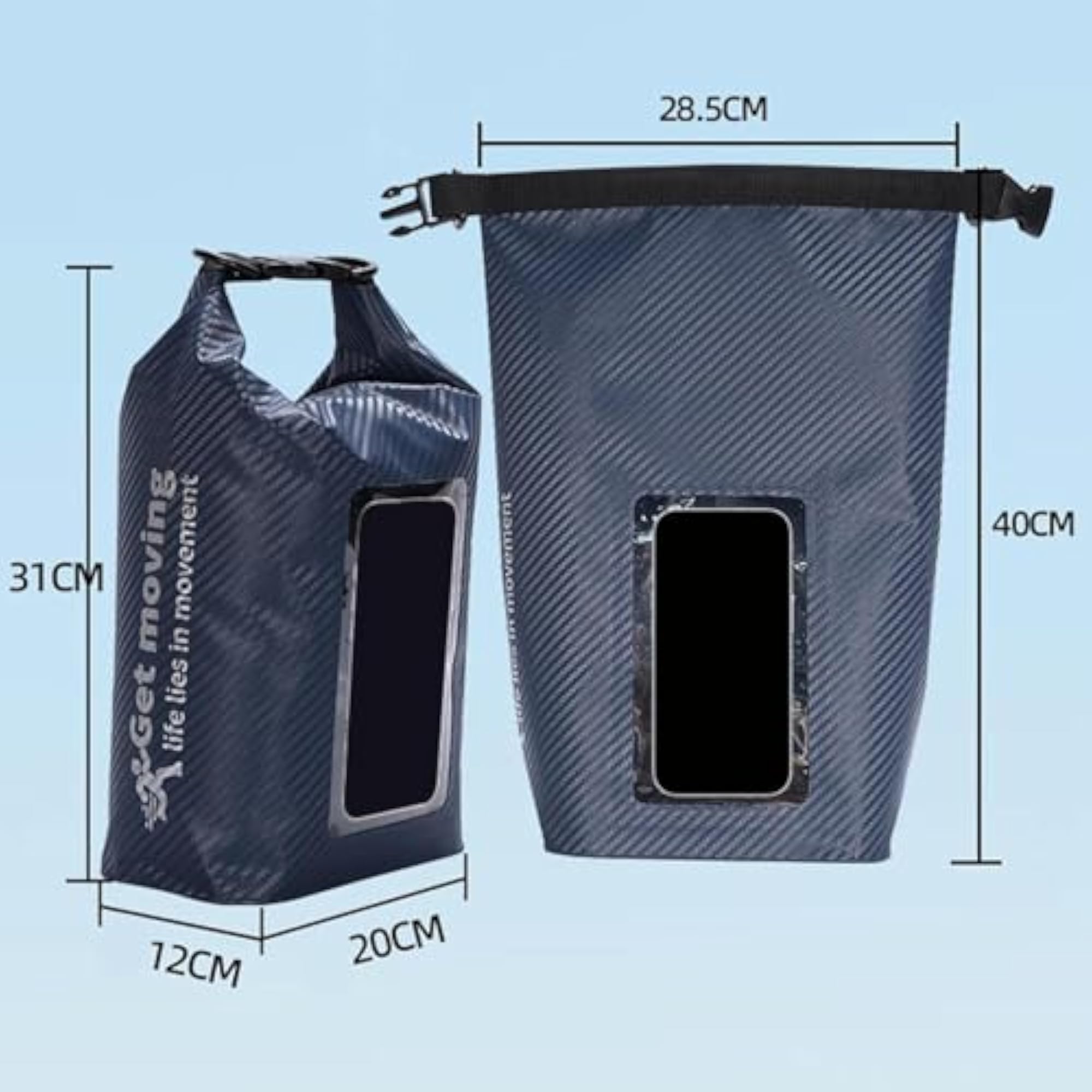Waterproof Phone Pouch, 5L Outdoor Sack Dry Bag