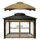 Hugline Outdoor Replacement Canopy Top Double Tier Gazebo Roof Cover for Lowe's Allen Roth 10x12 Gaz