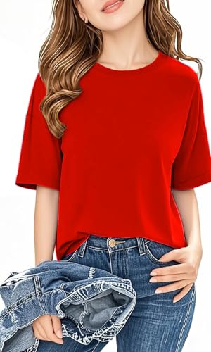 Image of Girls Short Sleeve T Shirts Kids Summer Crewneck Tops Basic Tees 5-14 Years