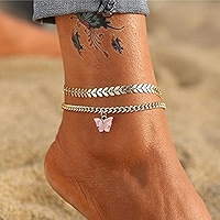 Lot De 3 Bracelets De Cheville Ornés De Pierres - Orange - Femme