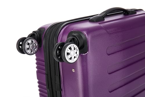 Image of Rockland London Hardside Spinner Wheel Luggage Set, Purple, Carry-On 20-Inch and Tote 14-Inch (F1902-PURPLE)