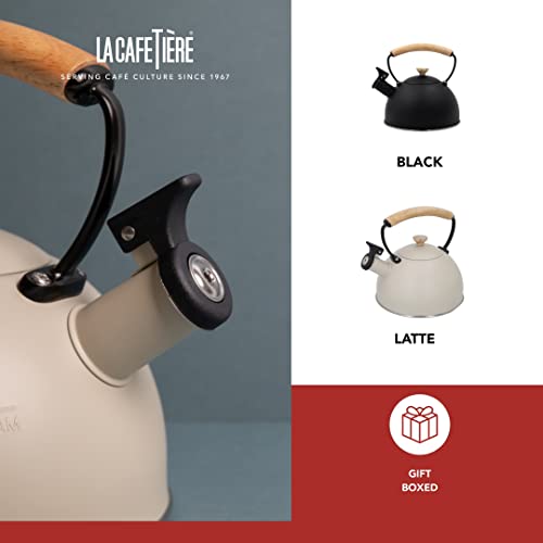 Bouilloire Sifflante La Cafetière Acier Inox Et Poignée Bois - vue 7