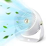 CIVPOWER Desk Fan: Table Fan Small Portable Rechargeable with 6000 mAh Battery - 4 Speed and Timing - Quiet Desktop 8 Inch Fan for Bedroom Room Dorm Office Air Circulation 270°Adjustable