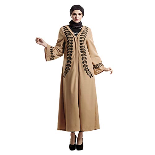 Plus Size Kaftan Dress Tunic Long Maxi Kimono Caftan Gown Nightdress Beach Party Casual Dress Brown