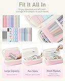 Four Candies 39 PCS Aesthetic Stationery Set with Organizer, College Supplies and Nursing Essentials, 12 Pastel Highlighters, 5 Black Gel Pens, 6 Mechanical Pencils, Pink