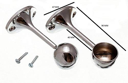 Supports chromés pour porte-serviettes 25 mm - Lot de 12 fixations robustes