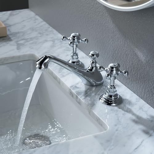Robinet mitigeur de lavabo à 3 trous rétro contre les fuites d'eau