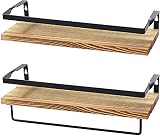 Mirstan Floating Wall Shelves Metal Towel Rack Wall Shelves Bedroom Bathroom Kitchen Organizer Set o