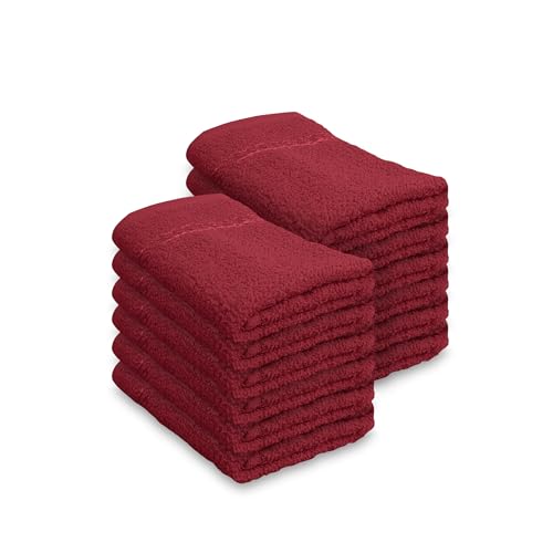 La mejor selección de Toalla facial economica Top 5. 48 GILA Toalla Facial de Algodón Hipoalergénico Essentials I Paquete de 12 Toallas para Cara Color Rojo (30 x 30 cm)