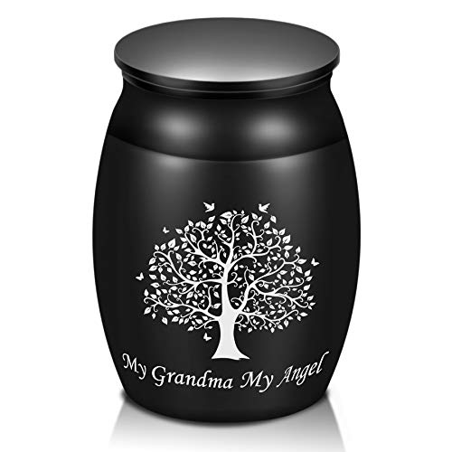 Urns for Grandma Ashes, 1.6“ High Small Cremation Urn for Funeral, Tree of Life Decorative Urns, Handcrafted Keepsake Urn for Family for Sharing, A Peaceful Classic Mini Urn to Honor Your Loved
