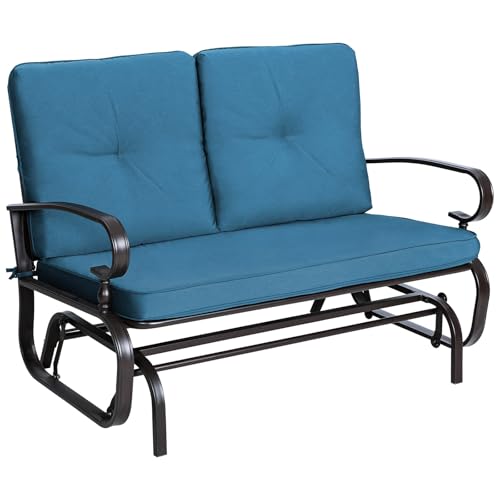 image for Incbruce Outdoor Glider Rocking Chair Patio Glider Bench for 2 Person,