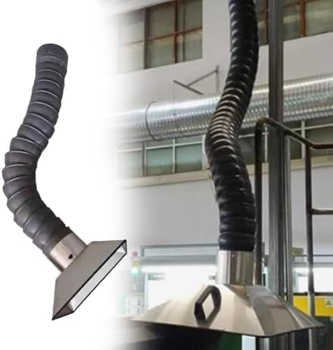 Industrial Dust Extractor Hose Kit, 1.5m Flexible Fume Extraction Arm with Stainless Steel Hood, 4/6/8 Inch Welding Smoke Pipe for Lab Soldering, 160mm Id L 0.8m/2.6 Ft Id 160MM/6 2/7 in