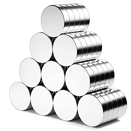 Paquete de 50 imanes de nevera, imanes de pizarra blanca, imanes para manualidades, imanes redondos, imanes de oficina, imanes para nevera, bricolaje, edificio, fotos y gabinete de cocina, 8 x 3 mm Cover