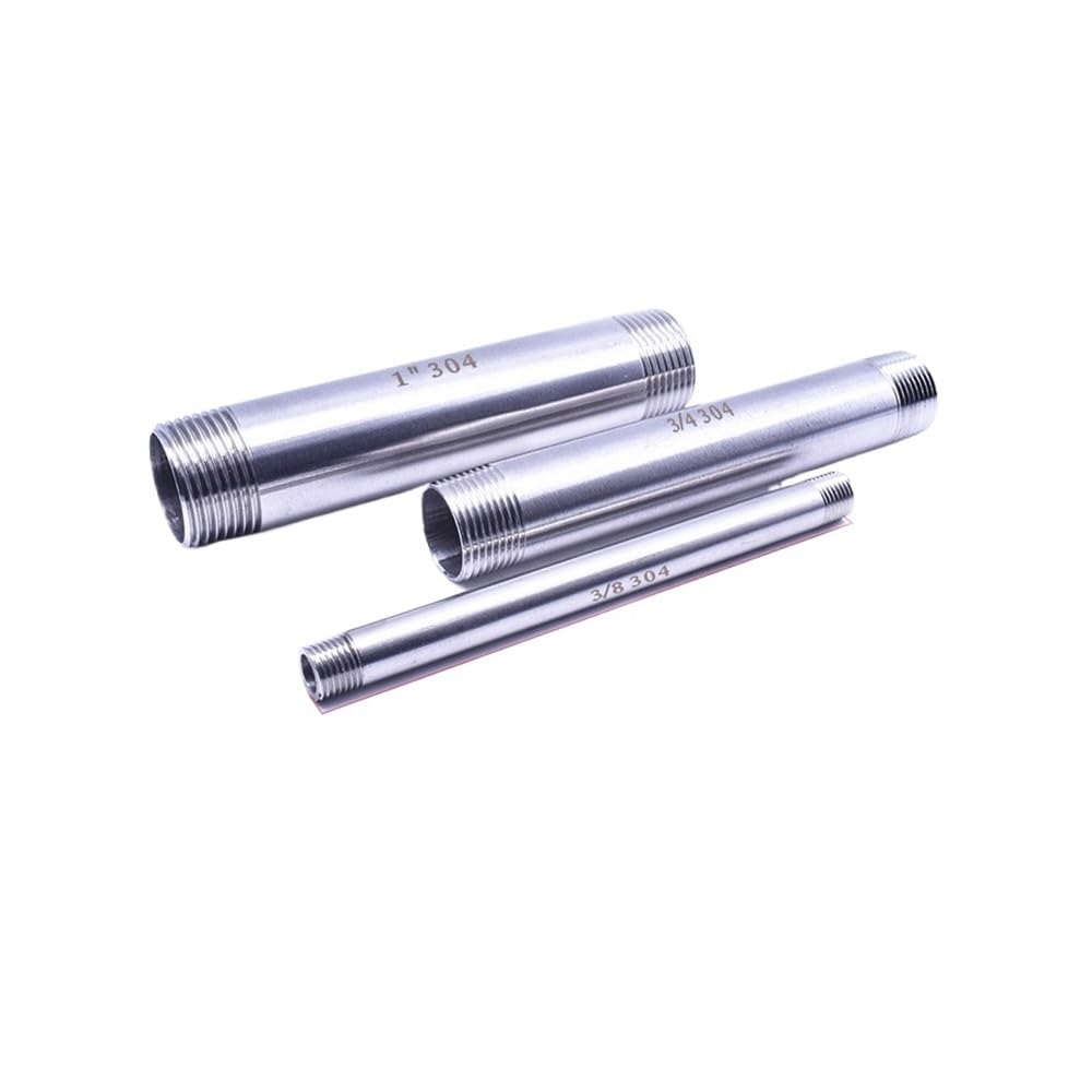 1/8" 1/4" 3/8" 1/2" 3/4" 1" 1-1/4" 1-1/2" Male Thread Equal 150mm Extension Tube Pipe Fitting 304 Stainless Steel Connector NWPNLXEA(DN40)