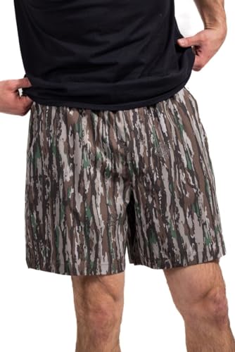 Realtree Men's Camo Lined Shorts Quick Dry Shorts with Zipper Pockets for Running, Fishing and Hiking