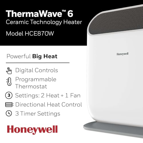 Honeywell ThermaWave 6 Ceramic Technology Space Heater, White - image 2