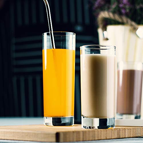 Luxu Collins Glasses(Set Of 6)-8 Oz,Premium Highball Glasses,Lead-Free Drinking Glasses With Heavy Base,Clear Crystal Tall Glass Cups For Water,Juice,Wine,Beer,Beverages,Cocktails And Mixed Drinks #TOP6