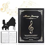 Raccoglitore Porta Spartiti Musicali Cartelle Portaspartiti Per Fogli In Formato A4 Impermeabile Cartella Per Spartiti Borsa Porta Documenti Musicale Con 40 Tasche 31X23 cm, Nero E Oro