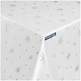 PFLEGELEICHT – Die weihnachtliche Tischdecke besteht zu 70 % Polyester & 30% Lurex, mit finaler Fleckschutzausrüstung. Dadurch muss die Xmas Tischdecke weniger oft gewaschen werden. Bei den meisten Flecken genügt abwischen mit einem feuchten Tuch.