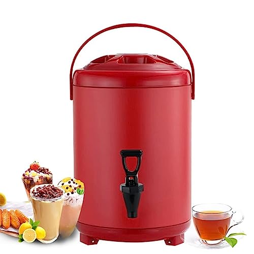 Dispensador de agua fría y caliente - Caldera de acero inoxidable con grifo, asa portátil, capacidad, ideal para servir té y bebidas